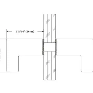 Alternative view of L-vorm deurknop 30 x 30 mm, glasdikte 6-10 mm