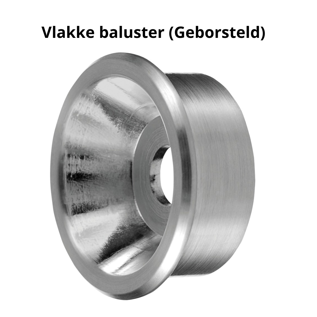 Adapter voor glasklem, Vlakke baluster, MOD 0723, RVS 304 - 4 stuks 3 Glasklem