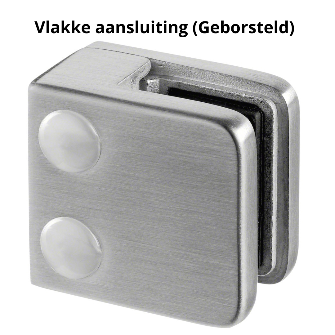 Glasklem, Vlakke aansluiting, MOD 2100, RVS 316 - 4 stuks 3 Glasklem