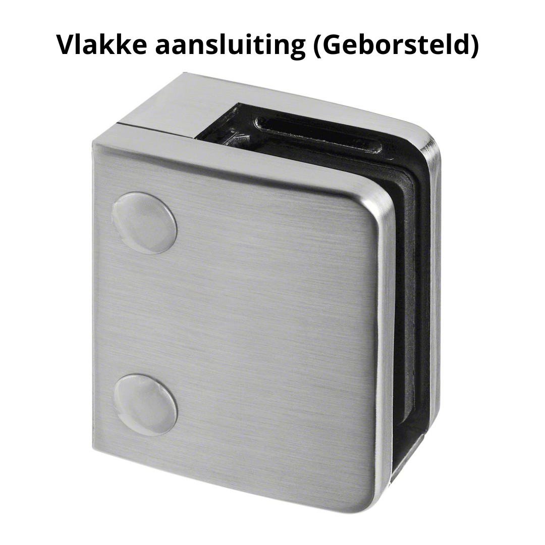 Glasklem, Vlakke aansluiting, MOD 2400, RVS 304 - 4 stuks 3 Glasklem