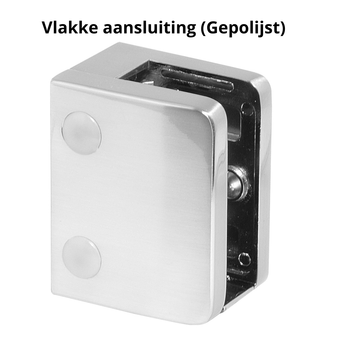 Glasklem, Vlakke aansluiting, MOD 2400, RVS 304 - 4 stuks 4 Glasklem, Vlakke aansluiting, MOD 2400, RVS 304 - 4 stuks - Afbeelding 2