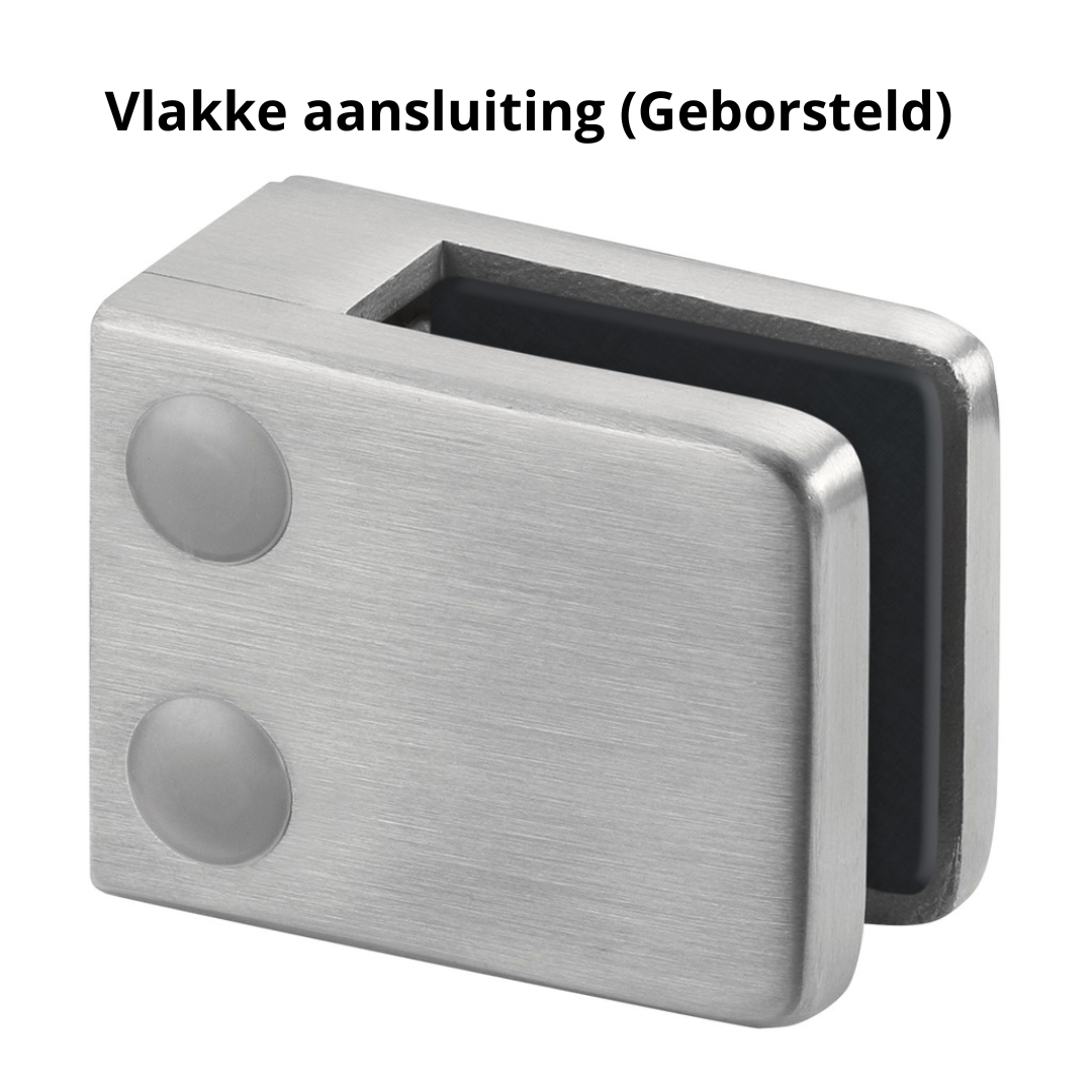 Glasklem, Vlakke aansluiting, MOD 4200, RVS 304 - 4 stuks 3 Glasklem
