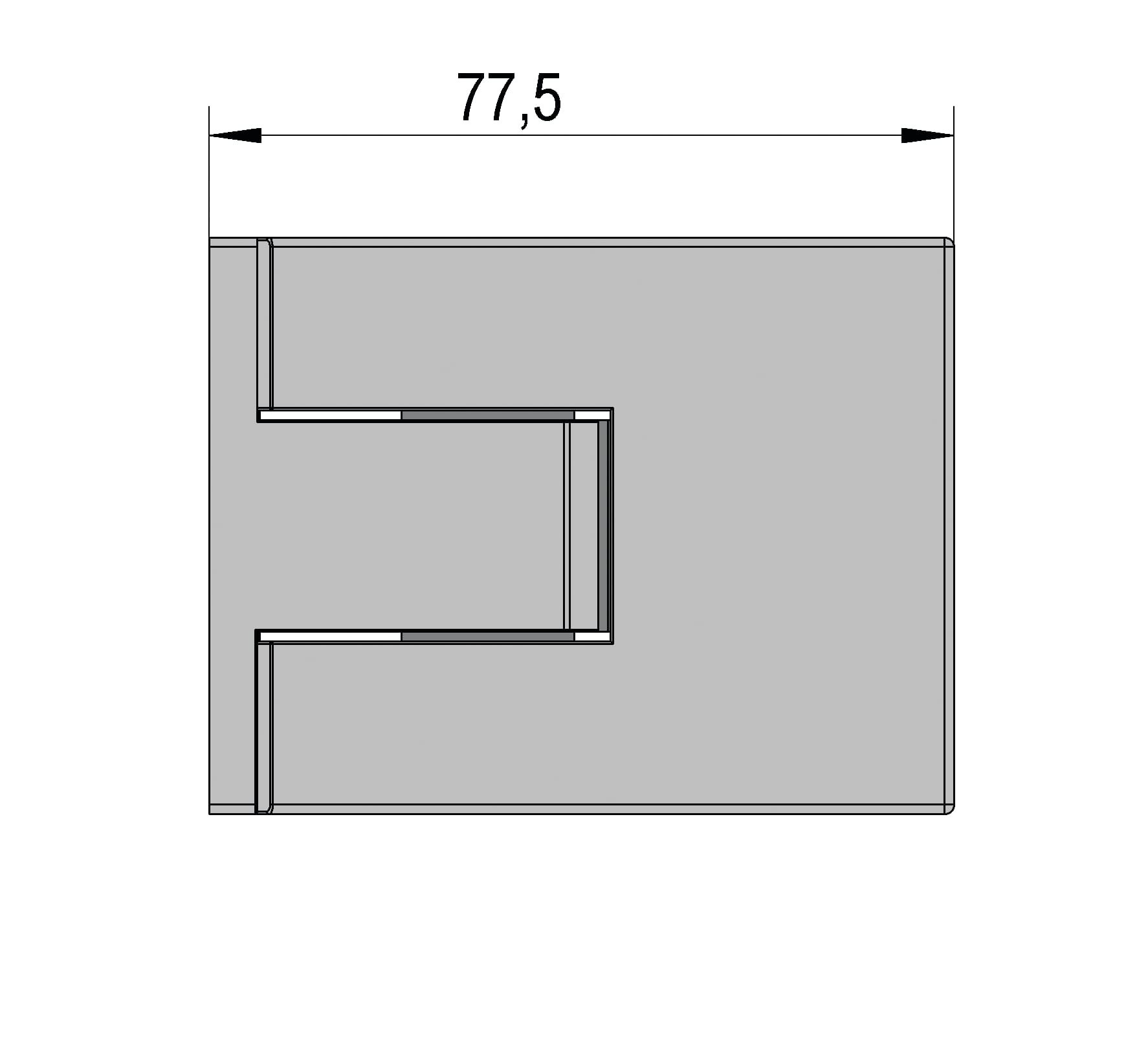 Douchedeur scharnier Juna glas/wand 90° - per 2 stuks 14 Douchedeur scharnier Juna glas/wand 90° technische tekening
