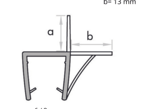 Alternative view of Afdichtprofiel met centrale lip, onderlip en zijdelingse afwateringslip 6mm of 8mm