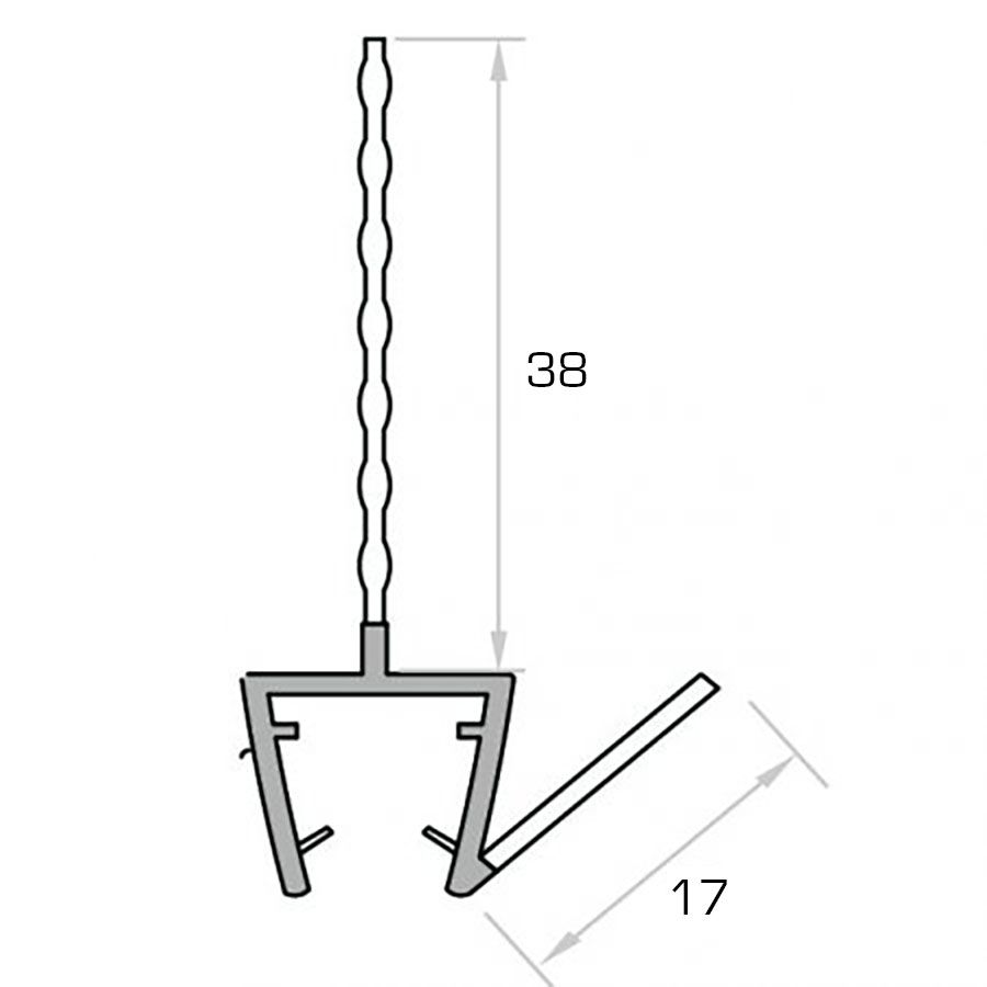 Afdichtprofiel met inkortbare centrale lip en zijdelingse afwateringslip - 2200mm 6 tekening 2