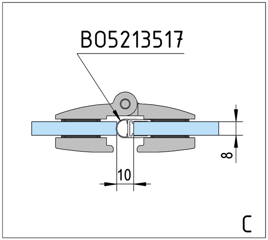Douchescharnier Avila glas-glas 180° - glans chroom 5 Douchescharnier Avila