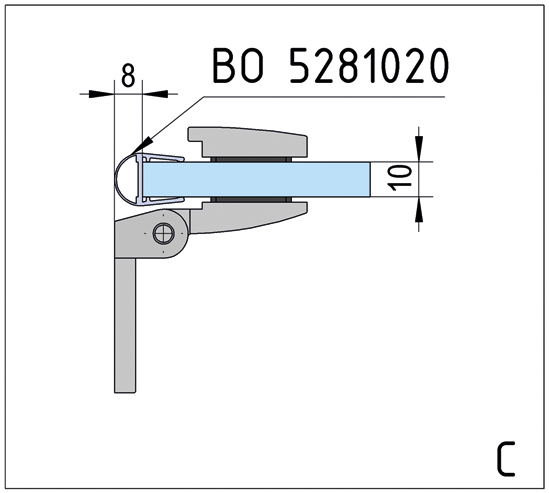 Douchescharnier Avila wand-glas - 90° naar binnen openslaand 4 Douchescharnier Avila