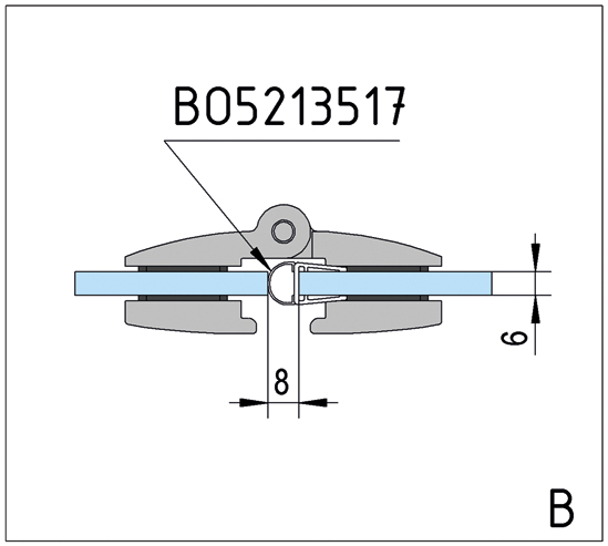 Douchescharnier Avila glas-glas 180° - glans chroom 7 Douchescharnier Avila