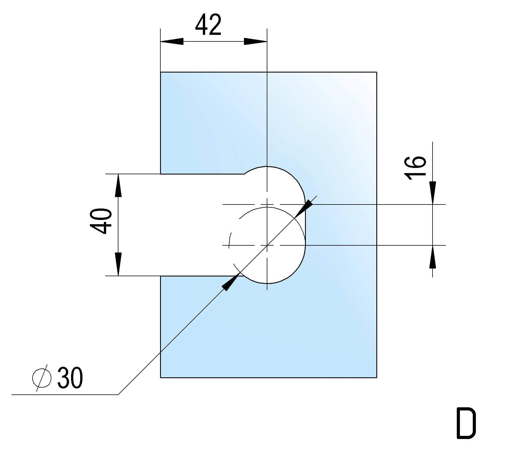 Douchedeur scharnier Juna glas/wand 90° - per 2 stuks 22 Douchedeur scharnier Juna glas/wand 90° technische tekening