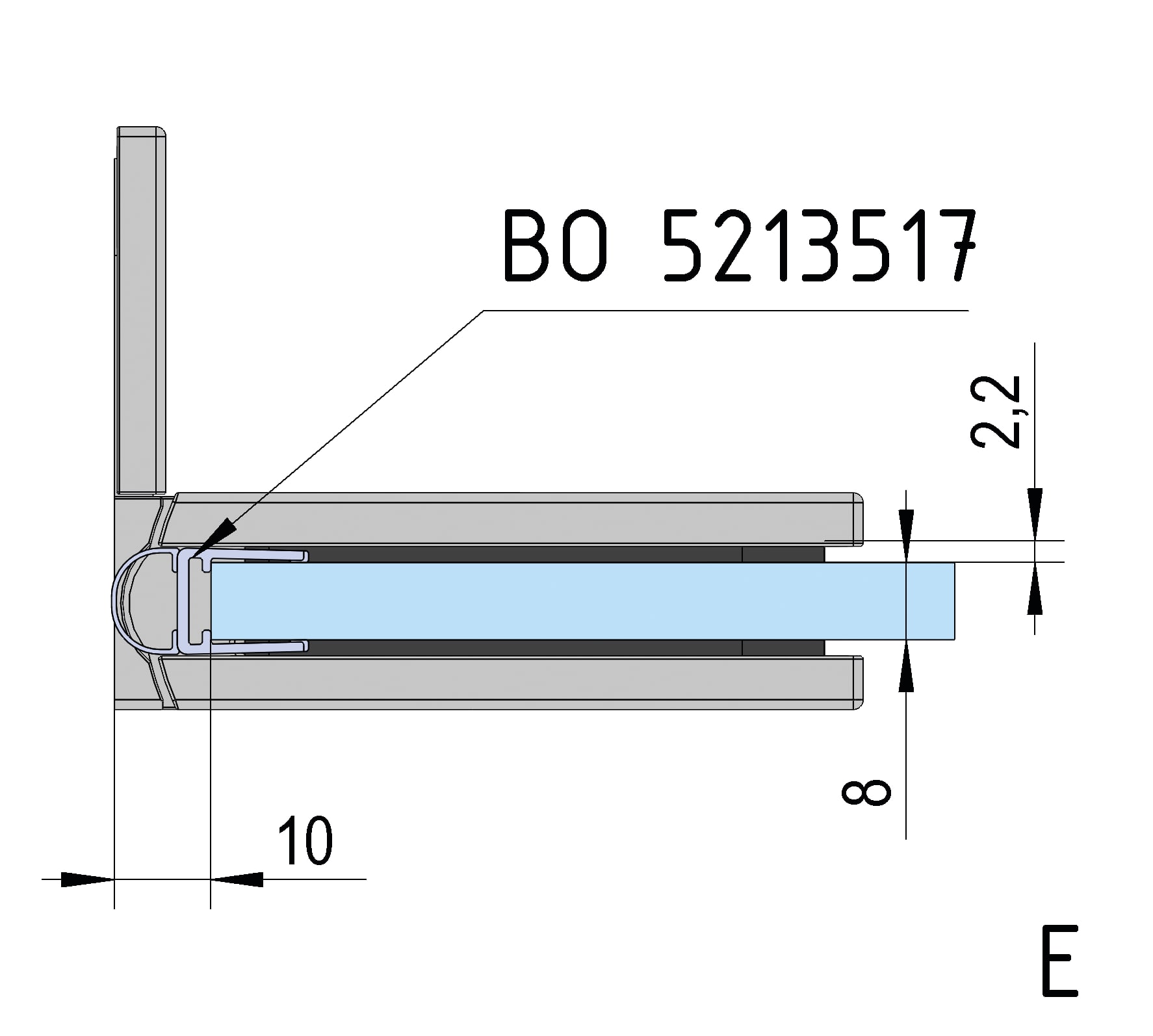 Douchedeur scharnier Juna glas/wand 90° - per 2 stuks 25 Douchedeur scharnier Juna glas/wand 90° technische tekening