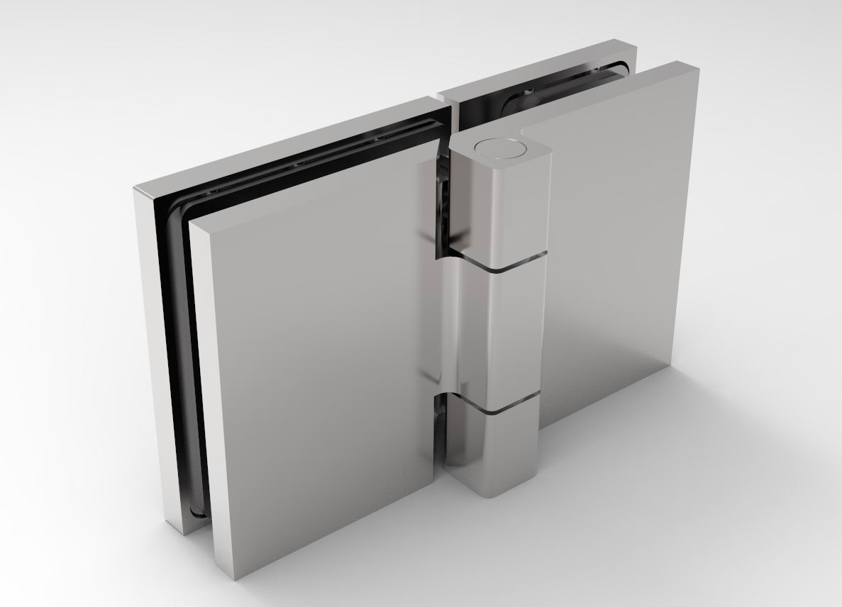 Douchedeur scharnier Bellagio 180° glas/glas - Bi fold deuren 3 Douchedeur scharnier Bellagio glas/glas 180° gepolijst chroom