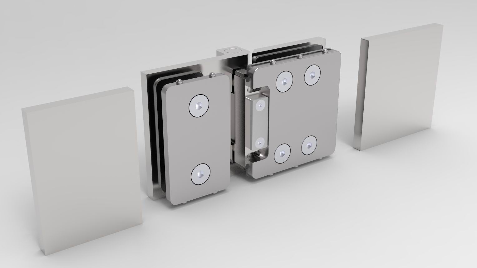 Douchedeur scharnier Bellagio 180° glas/glas - Bi fold deuren 5 Douchedeur scharnier Bellagio glas/glas 180° gepolijst chroom