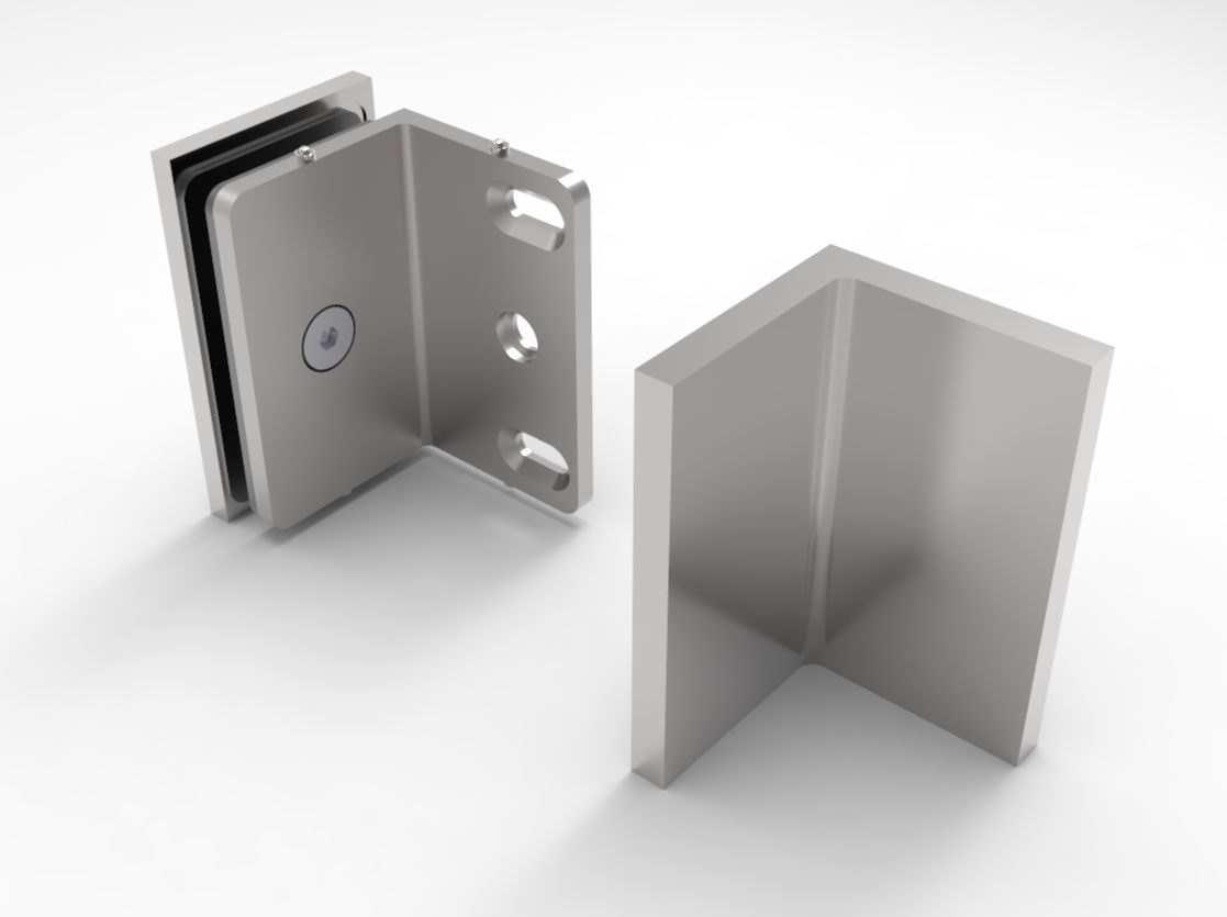 Douche glasklem Bellagio 90° wand/glas 5 Muurklem Bellagio 90°