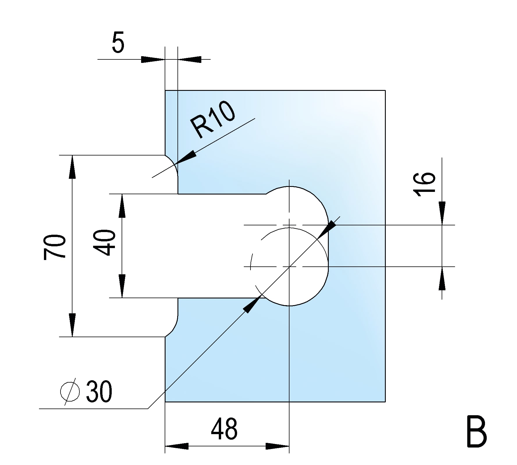 Douchedeur scharnier Juna glas/wand 90° - per 2 stuks 17 Douchedeur scharnier Juna glas/wand 90° technische tekening