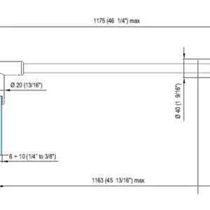 Alternative view of Stabilisatieset 1175 mm muur/glas 5F