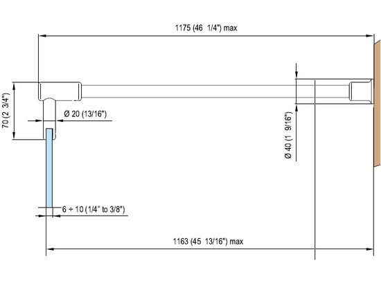 Stabilisatieset 1175 mm muur/glas 5F 4 Stabilisatieset 1175 mm muur/glas 5F - Afbeelding 2