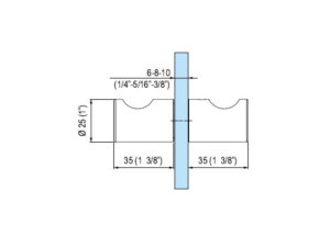 Alternative view of Ronde deurknop Ø25 mm, glasdikte 6-10 mm