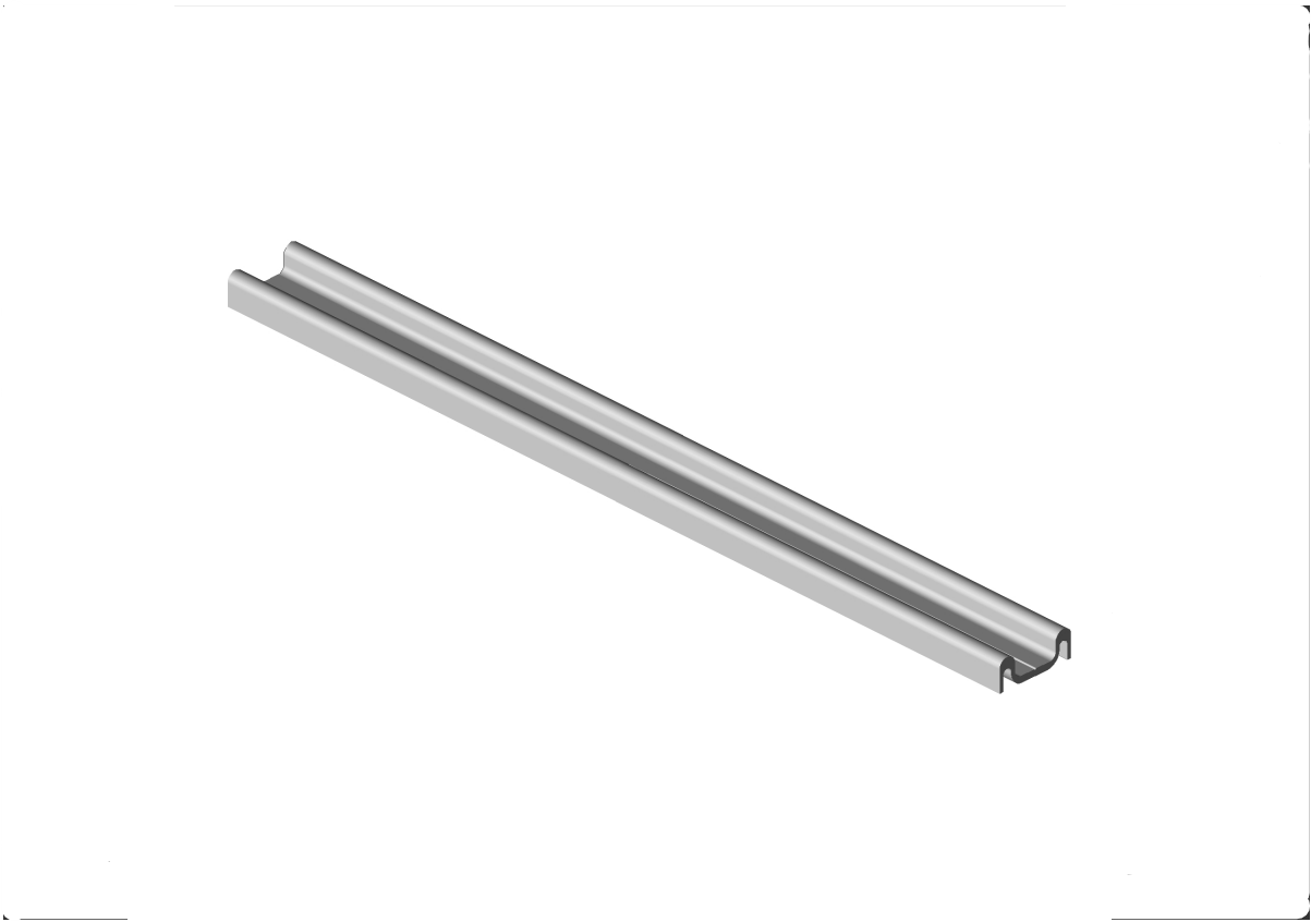 Dubbel looprail - onder - lengte 2500mm - Slido F-line14 25A 3 dubbele looprail