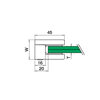Glasklem, Vlakke aansluiting, MOD 2100, RVS 316 - 4 stuks 4 Glasklem, Vlakke aansluiting, MOD 2100, RVS 316 - 4 stuks - Afbeelding 2