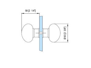 Alternative view of Dubbele houten deurknop 60 mm Ø voor saunadeuren
