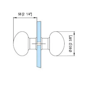 Alternative view of Dubbele houten deurknop 60 mm Ø voor saunadeuren