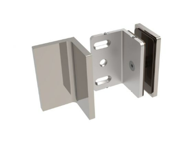 Como glasklem - glans chroom - 90° - wand-glas 8 Como glasklem