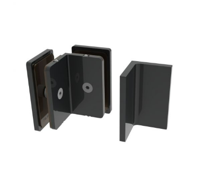 Como glasklem - Mat zwart - 90° - glas-glas 8 Como glasklem