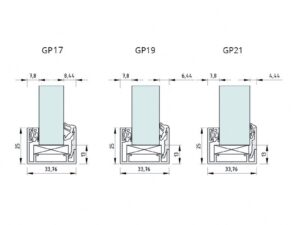 Alternative view of Glasprofiel glazen wand Klem-klikprofiel 25x33,76x25 mm - voor dikker glas (16,76 โ 21,52 mm)