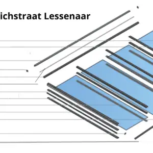 Compleet profielsysteem op maat - profielsysteem Lichstraat Lessenaar - 58 mm profielen met oplegrubber - excl. glas