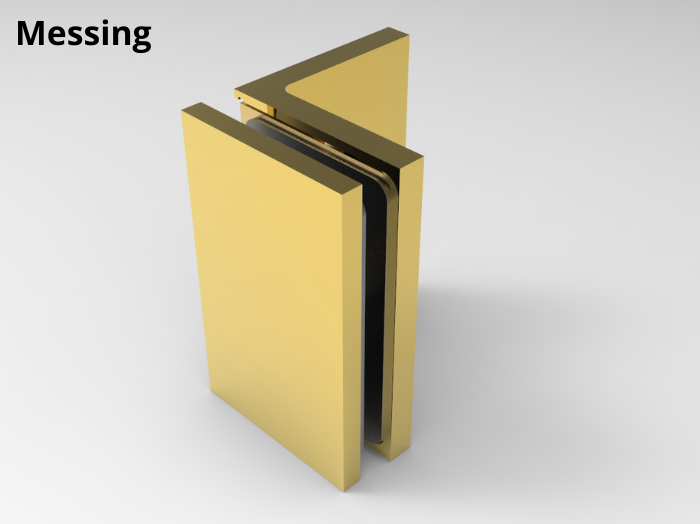 Douche glasklem Bellagio 90° wand/glas 14 Muurklem Bellagio 90° messing