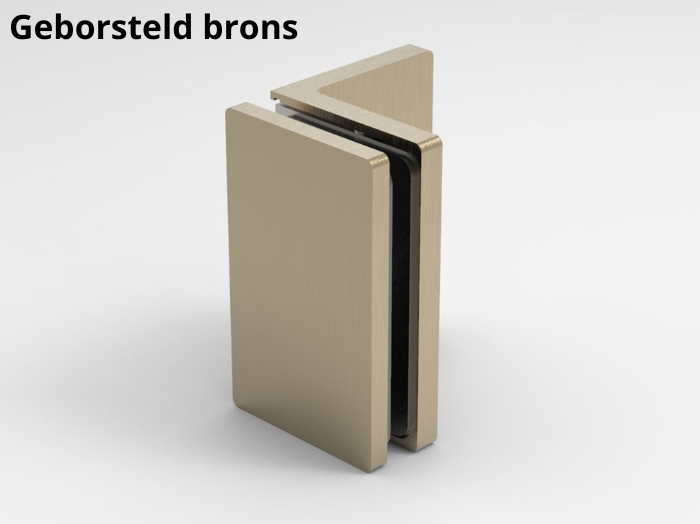 Douche glasklem Bellagio 90° wand/glas 13 Muurklem Bellagio 90° geborsteld brons