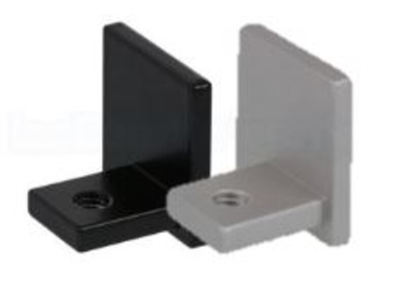 Glasprofiel glazen wand – Vast U-profiel 25×25 mm zonder kliklat 6 Eindkap voor PU25X25 montageprofiel - rechts