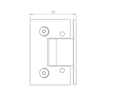 Douchescharnier Facetta wand/glas 180° 4 Douchescharnier Facetta wand/glas 180° - Afbeelding 2