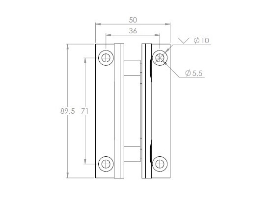 Douchescharnier Facetta wand/glas 180° 5 Douchescharnier Facetta wand/glas 180° - Afbeelding 3