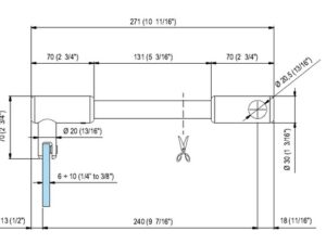 Alternative view of T-uitbreidingsstang voor 5F-stabilisatiesets