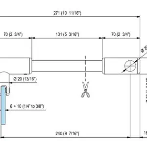 Alternative view of T-uitbreidingsstang voor 5F-stabilisatiesets