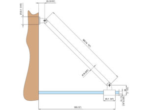 Alternative view of Stabilisatieset muur/glas 368 mm 45°