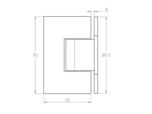 Alternative view of Douchescharnier Facetta wand/glas 180° met verlegde muurplaat