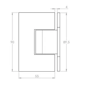 Alternative view of Douchescharnier Facetta wand/glas 180° met verlegde muurplaat