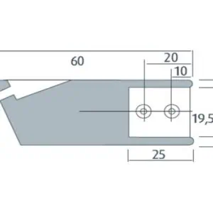 Alternative view of Stabilisatie rond 19 mm Ø muuraansluiting 22º