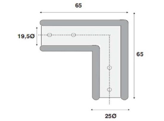 Stabilisatie rond 19 mm Ø L-verbinding 90° 4 Stabilisatie rond 19 mm Ø L-verbinding 90° - Afbeelding 2