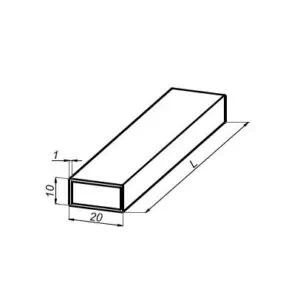 Alternative view of Stabilisatie rechthoekig 20x10 mm L=2000 mm rvs 304