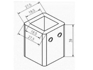 Alternative view of Stabilisatie vierkant 19x19 mm muur/plafondaansluiting 90°