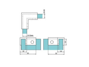 Alternative view of Stabilisatie 19x22,5 mm glas/glas 90°