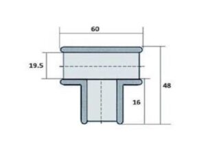 Alternative view of Stabilisatie rond 19 mm Ø T-verbinding