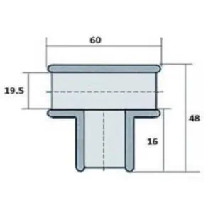 Alternative view of Stabilisatie rond 19 mm Ø T-verbinding