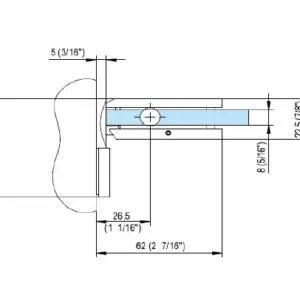 Alternative view of Douchescharnier SQUARE wand/glas 180° met verlegde muurplaat