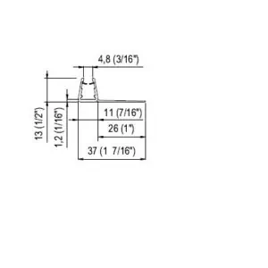 Alternative view of Afdichtprofiel 8PT8-26 voor 6-8 mm glasdikte en lengte 2500 mm
