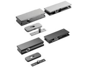 Scharnieren glazen taatsdeur - SET met zelfsluitende hydraulische onderschoen (Ozone OCFH105)