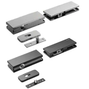 Scharnieren glazen taatsdeur - SET met zelfsluitende hydraulische onderschoen (Ozone OCFH105)